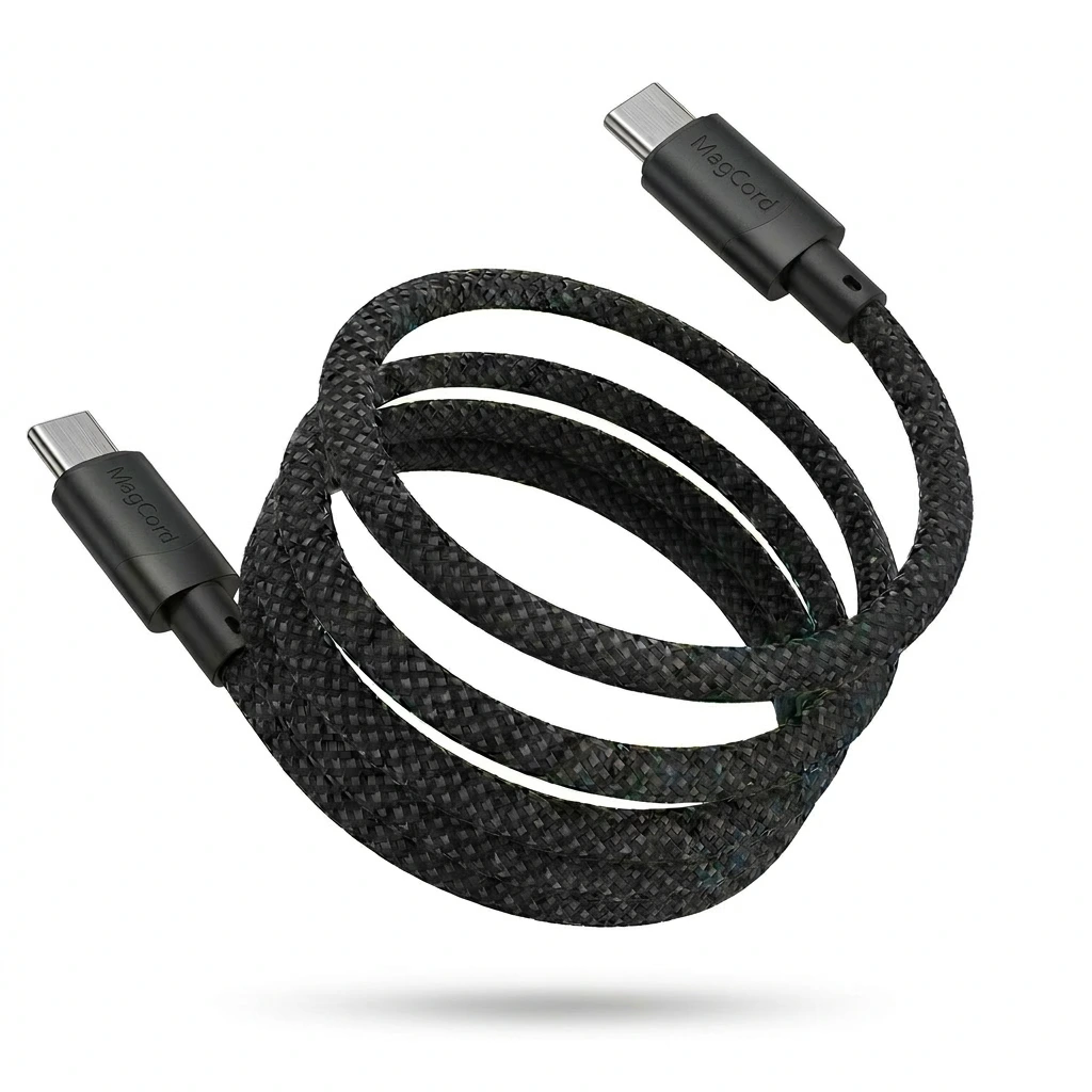 Câble USB-C branché sur un iPhone 15 pour charge rapide 20W