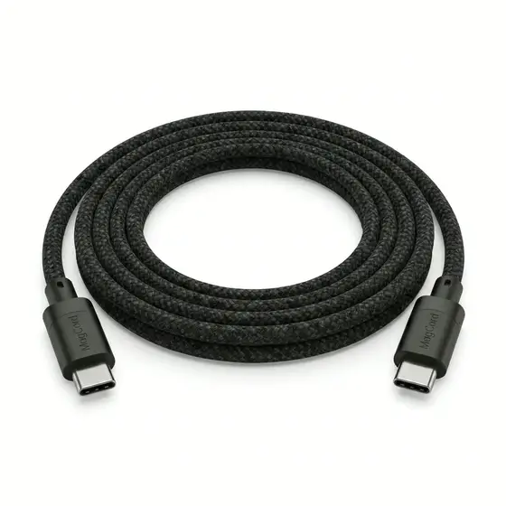 Câble magnétique auto-enroulant MagCord Pro 100W noir tressé USB-C