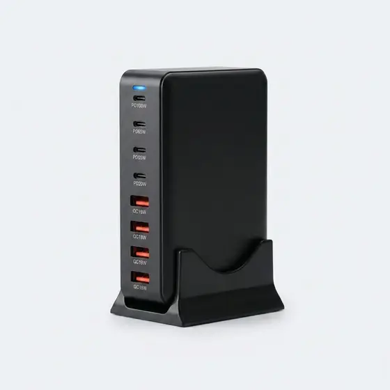 MagStation 320W — Noir Carbone, station de charge 8 ports GaN