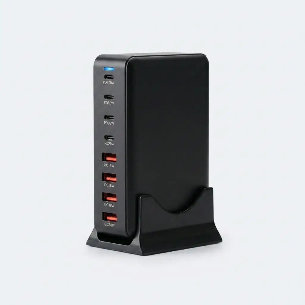 MagStation 320W — Noir Carbone, station de charge 8 ports GaN