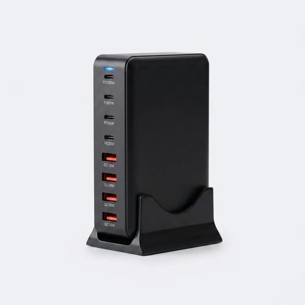 MagStation 320W — Noir Carbone, station de charge 8 ports GaN