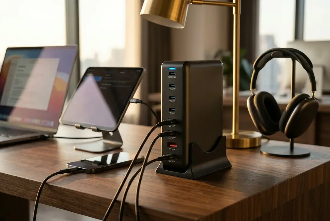 Station de charge bureau multi-ports
